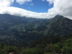 Lush green mountains around Bogotá