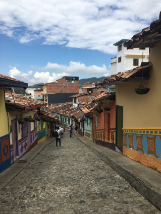 Typical street in the town of Guatape